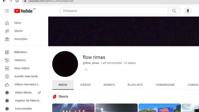 Vendo canal do YouTube Flow Rimas com 1450 inscritos