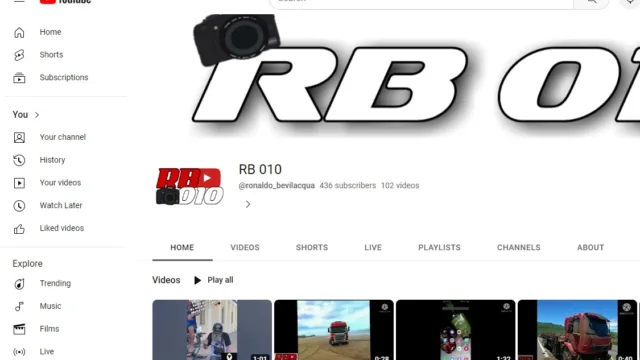 Canal do Youtube RB10 com 436 inscritos (aceito proposta justa)