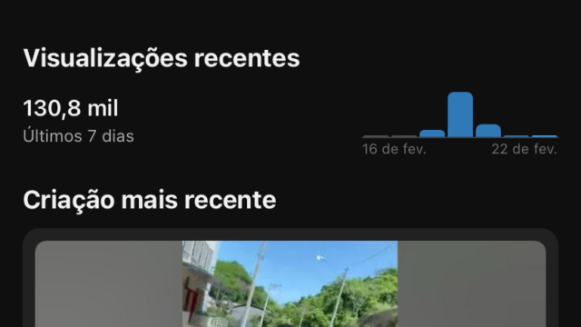 Conta de YouTube com 800 inscritos